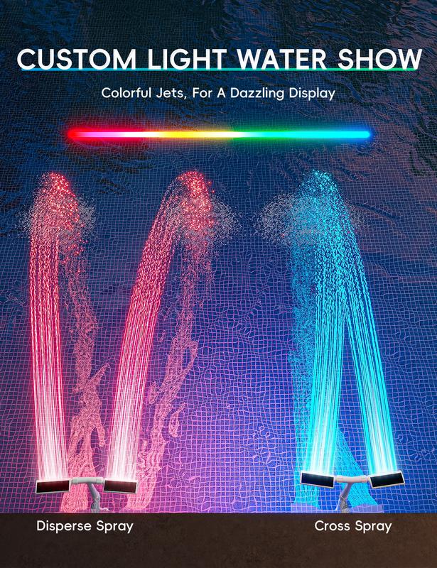 🔥Discount (Today Only)🔥-💧Solar Pool Fountain with Lights Dual Arc