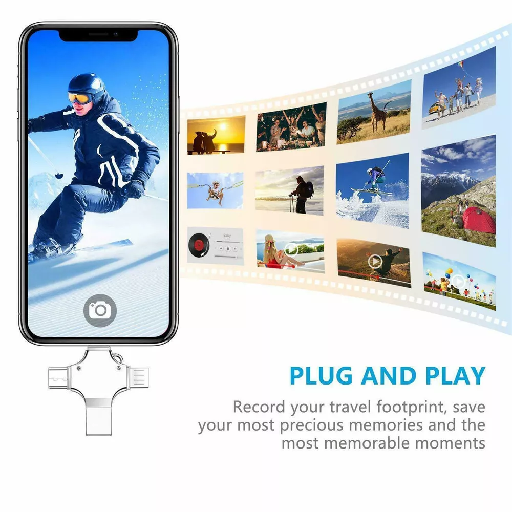 ⏰2 pieces is cheaper-USB 3.0 Micro TF Card Reader Adapter Flash Drive Type-C OTG For Android / iPhone