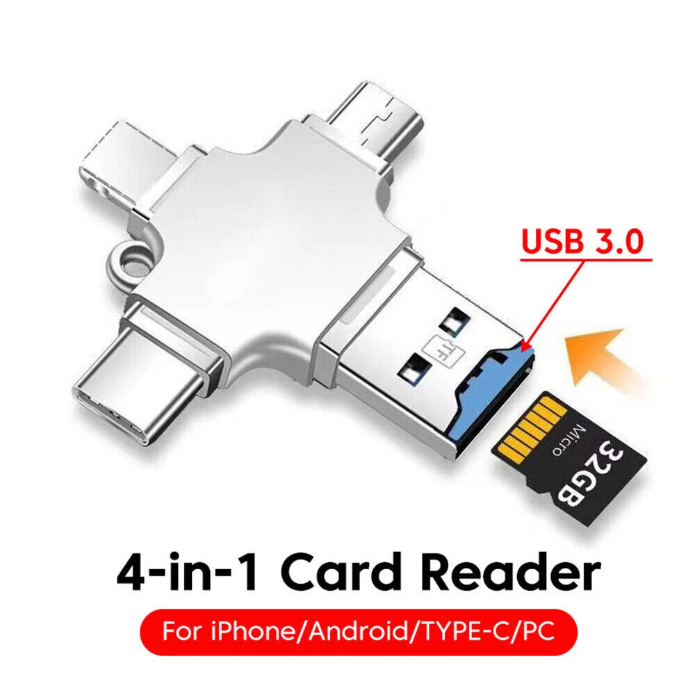 ⏰2 pieces is cheaper-USB 3.0 Micro TF Card Reader Adapter Flash Drive Type-C OTG For Android / iPhone