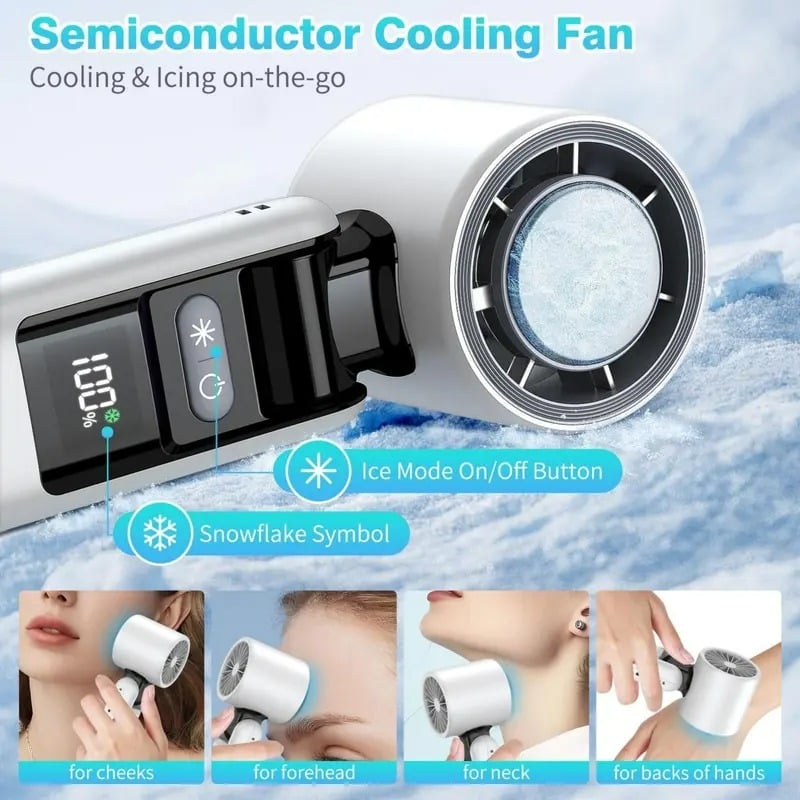 🌬️ Cool Summer - Portable Handheld Turbo Ice Cooler Fan