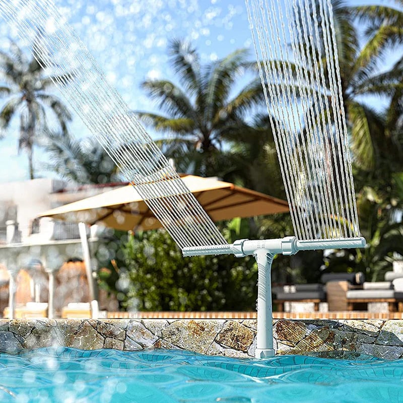 🔥Discount (Today Only)🔥-💧Solar Pool Fountain with Lights Dual Arc