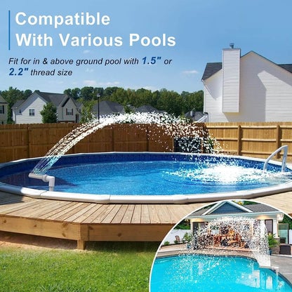 🔥Discount (Today Only)🔥-💧Solar Pool Fountain with Lights Dual Arc