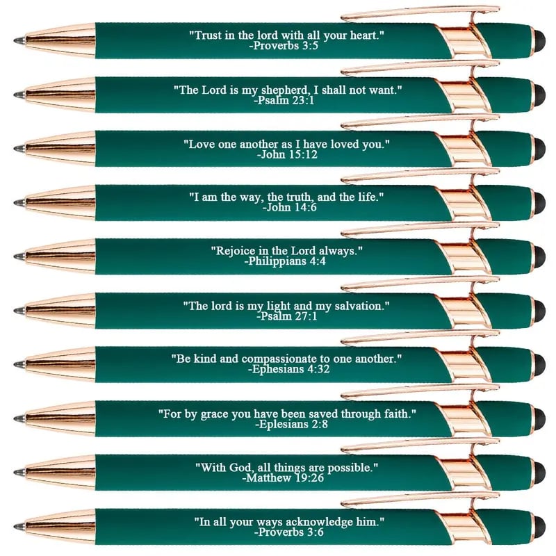 ❤️🙌Find Daily Strength: Premium Comfort Bible Verse Pens – 10pcs