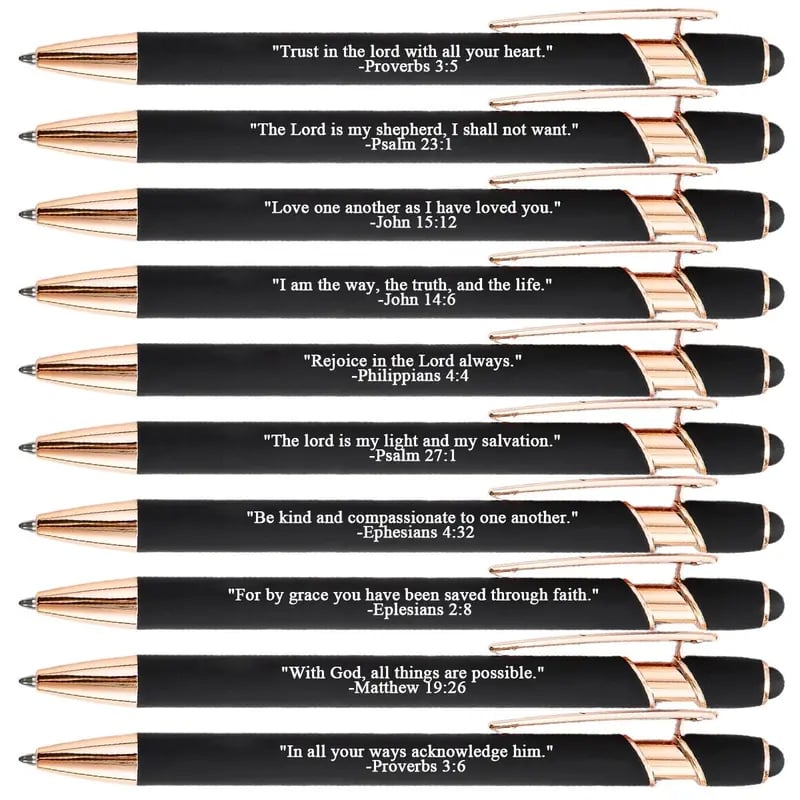 ❤️🙌Find Daily Strength: Premium Comfort Bible Verse Pens – 10pcs