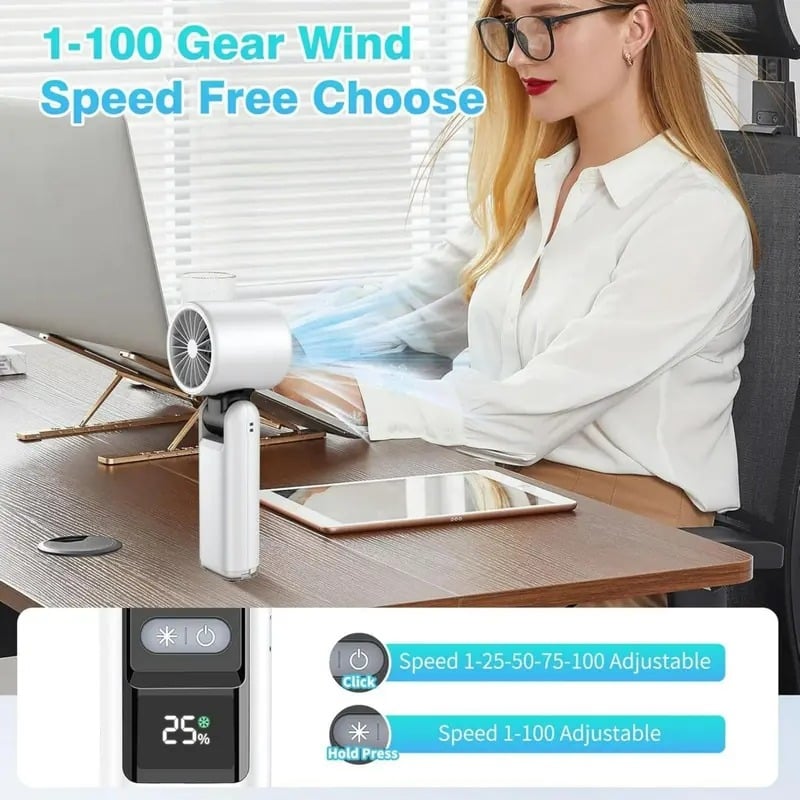 🌬️ Cool Summer - Portable Handheld Turbo Ice Cooler Fan