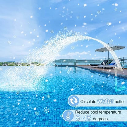 🔥Discount (Today Only)🔥-💧Solar Pool Fountain with Lights Dual Arc