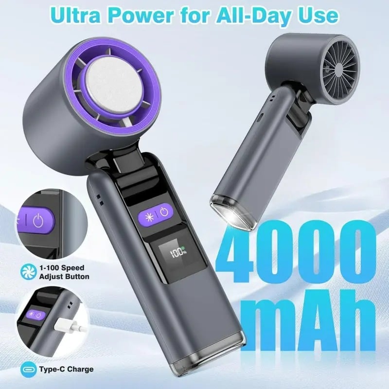 🌬️ Cool Summer - Portable Handheld Turbo Ice Cooler Fan