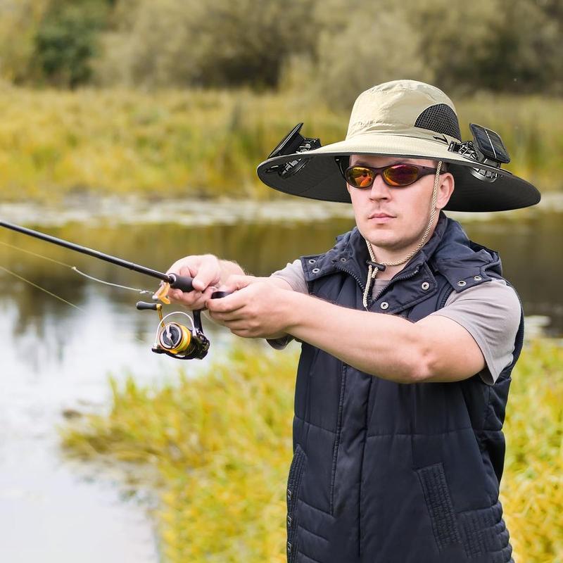 🔥Hot Sale🔥Premium Solar Fan Wide Brim Hat