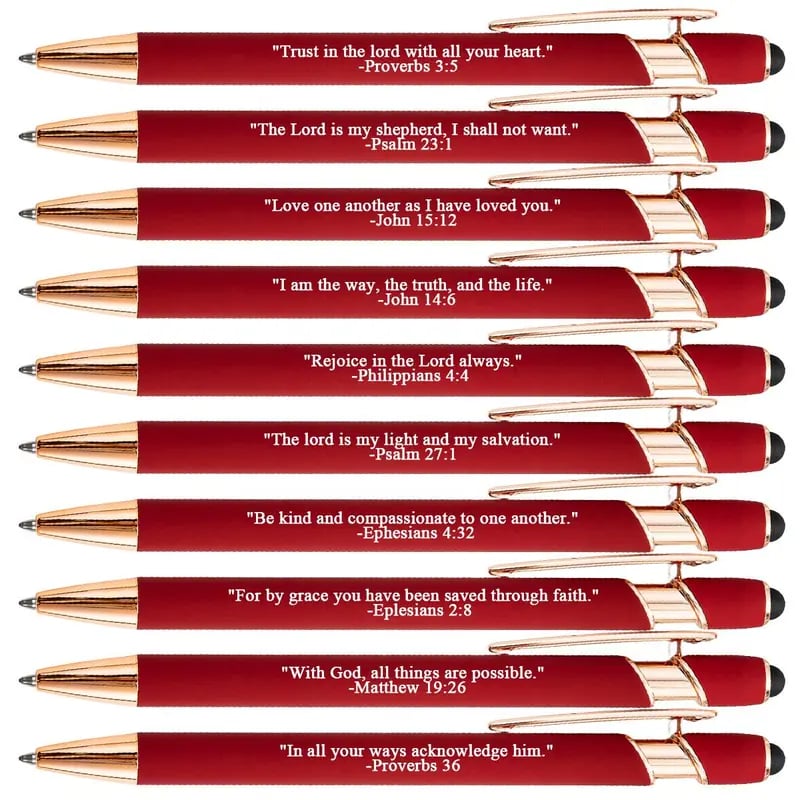 ❤️🙌Find Daily Strength: Premium Comfort Bible Verse Pens – 10pcs