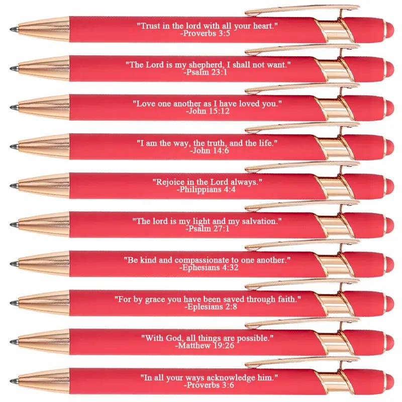 ❤️🙌Find Daily Strength: Premium Comfort Bible Verse Pens – 10pcs