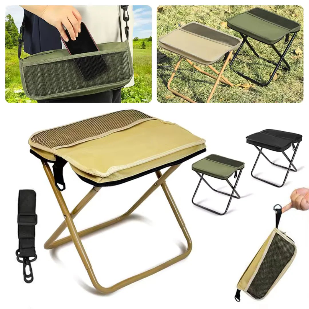 🔥 Unfolds in one second! Load capacity 200 pounds-Foldable Chair Bag