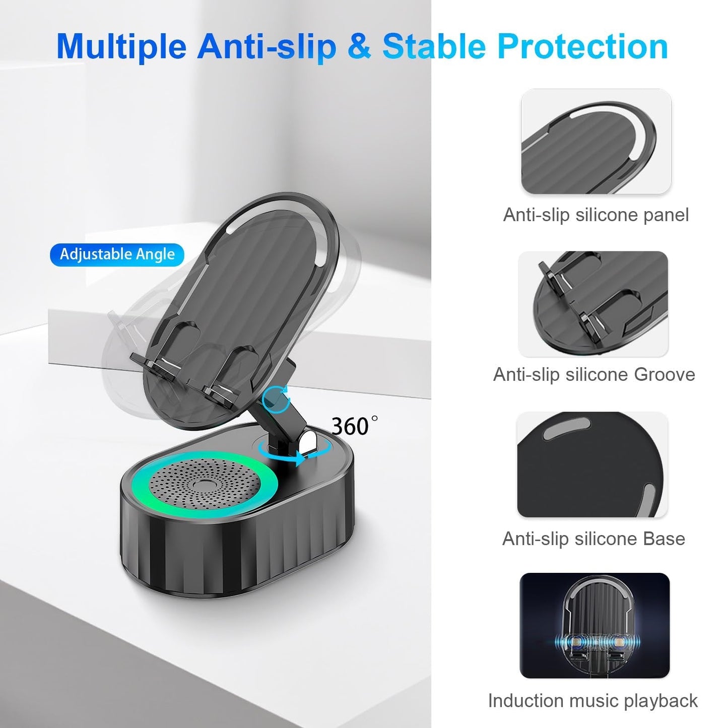 🤳🏻3-in-1 Bluetooth Speaker Phone Stand with Power Bank
