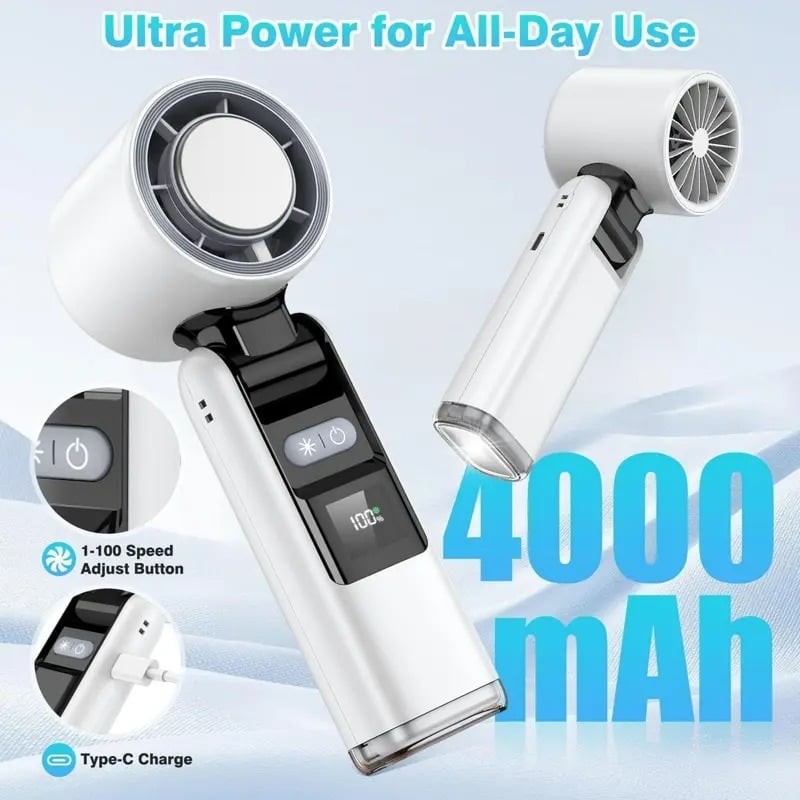 🌬️ Cool Summer - Portable Handheld Turbo Ice Cooler Fan
