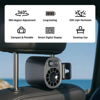 70% Off❄️🔥Car Clip On Fan with LED Display
