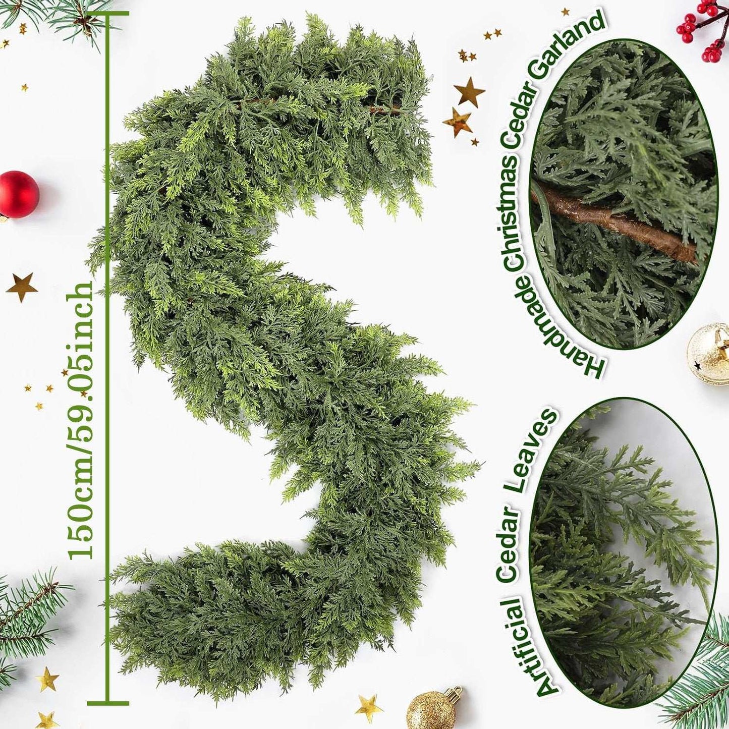 🏆2025 Super Value Se💥6 FT Artificial Cedar Garlands –Realistic Touch Winter Greenery