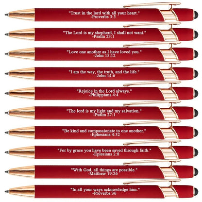 ❤️🙌Find Daily Strength: Premium Comfort Bible Verse Pens – 10pcs
