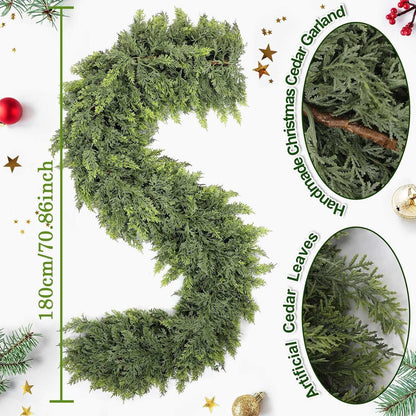 🏆2025 Super Value Se💥6 FT Artificial Cedar Garlands –Realistic Touch Winter Greenery