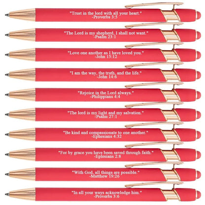 ❤️🙌Find Daily Strength: Premium Comfort Bible Verse Pens – 10pcs