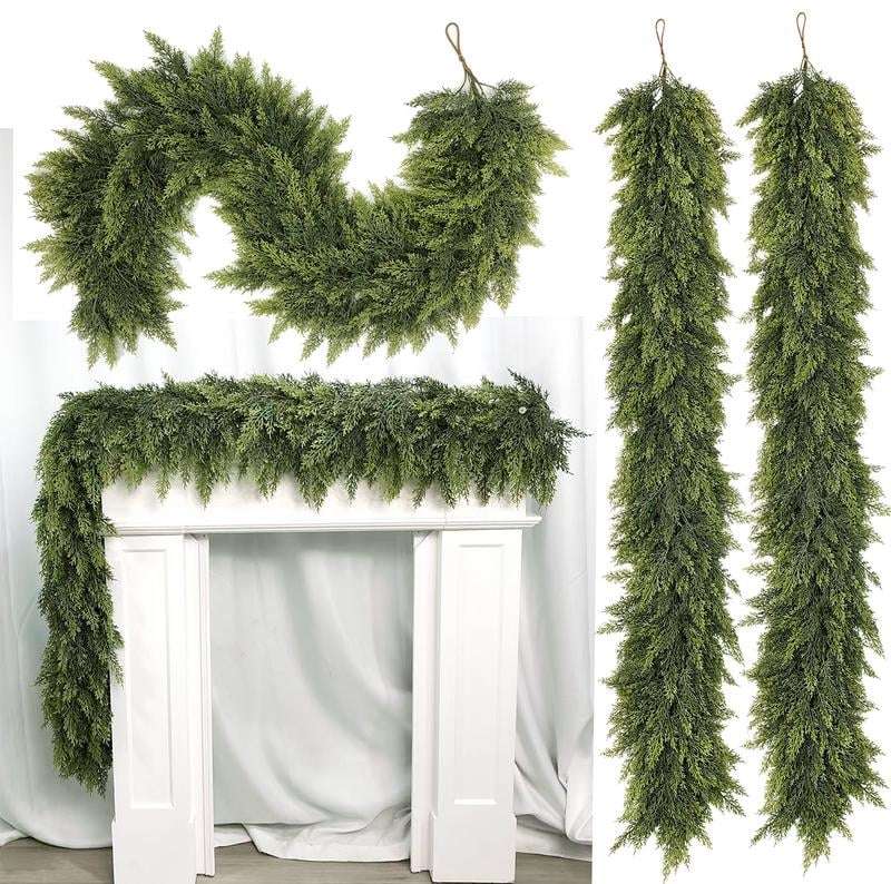 🏆2025 Super Value Se💥6 FT Artificial Cedar Garlands –Realistic Touch Winter Greenery