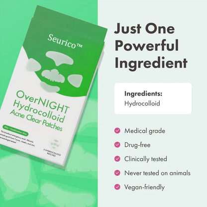 Seurico™ Overnight Hydrocolloid Acne Clear Patches